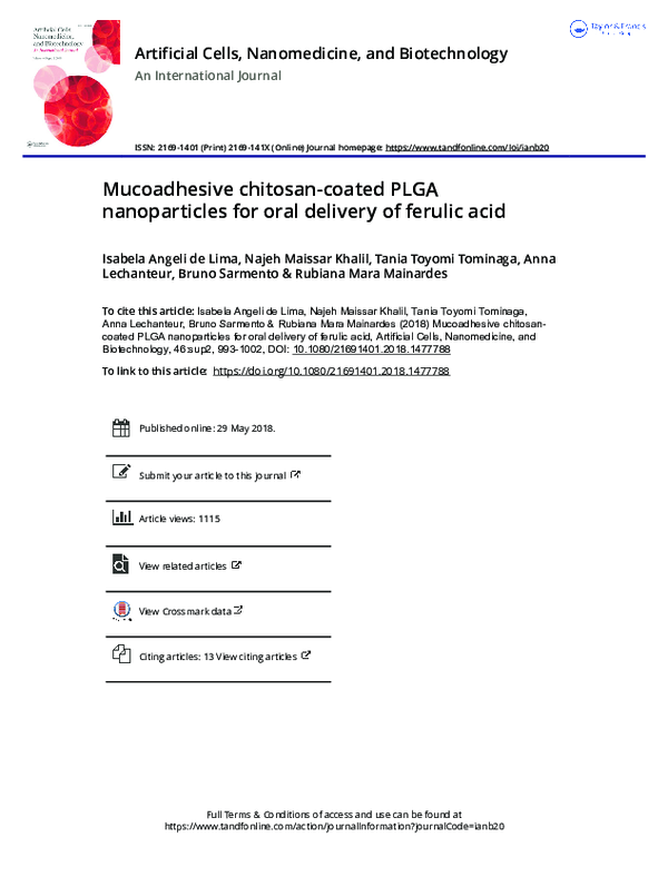 (PDF) Mucoadhesive chitosan-coated PLGA nanoparticles for oral delivery ...