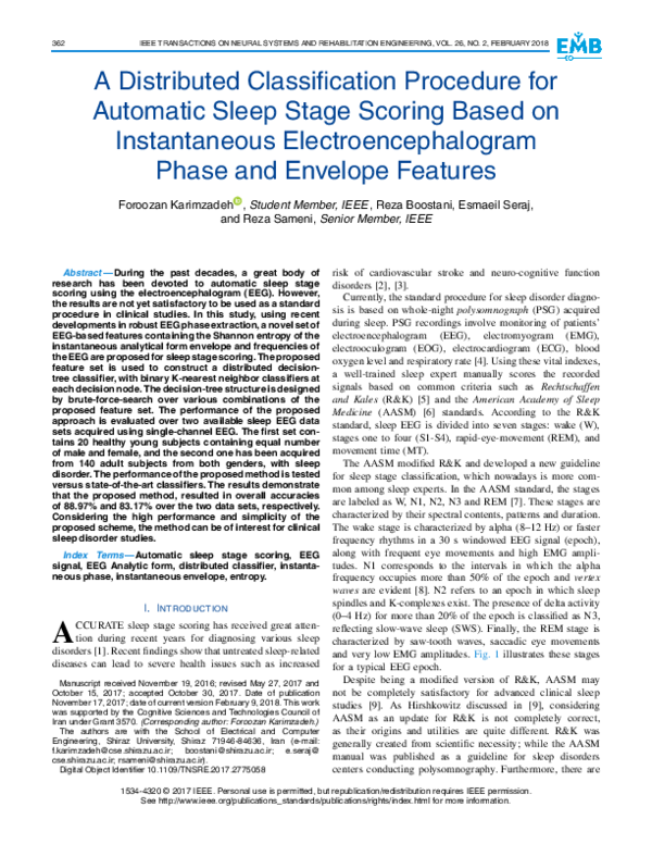 (PDF) A Distributed Classification Procedure for Automatic Sleep Stage ...