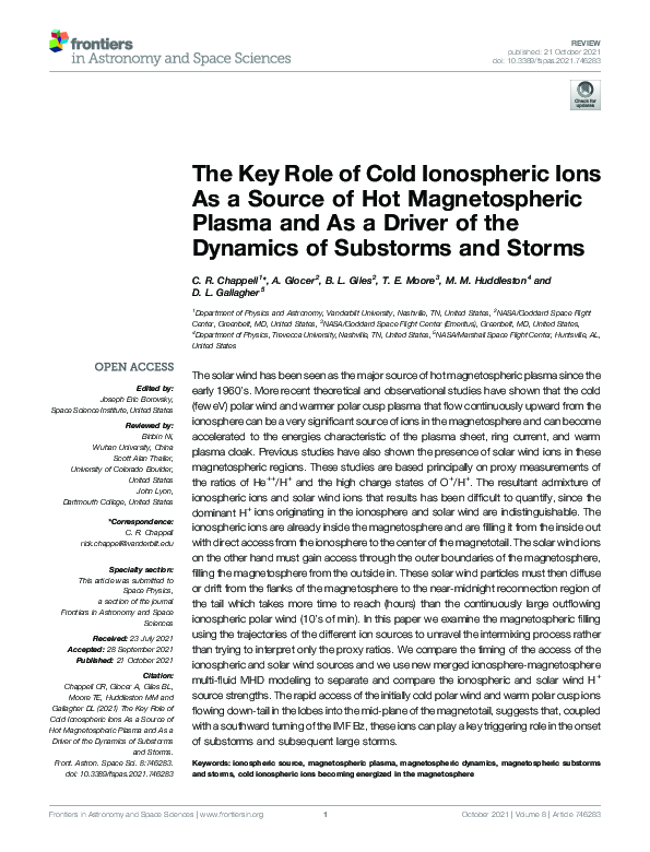(PDF) The Key Role of Cold Ionospheric Ions As a Source of Hot ...