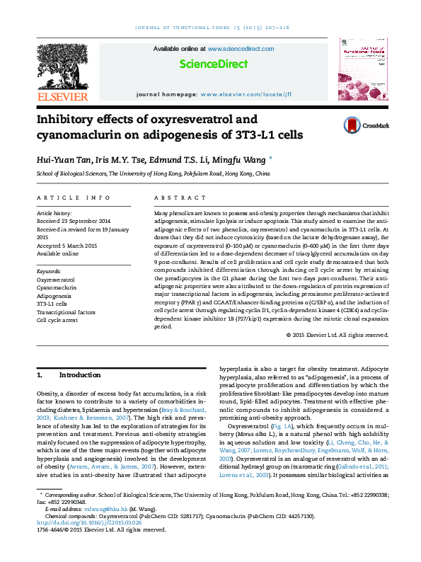 (PDF) Inhibitory effects of oxyresveratrol and cyanomaclurin on ...