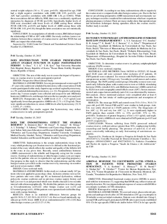 (PDF) Does the endometrioma effect the ovarian reserve?