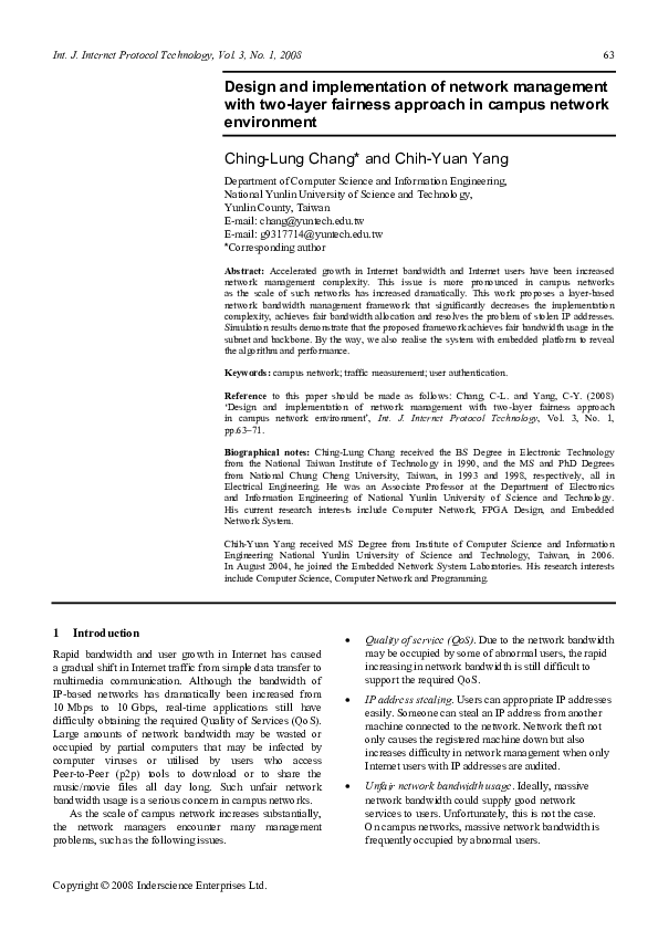 (PDF) Design and implementation of network management with two-layer ...