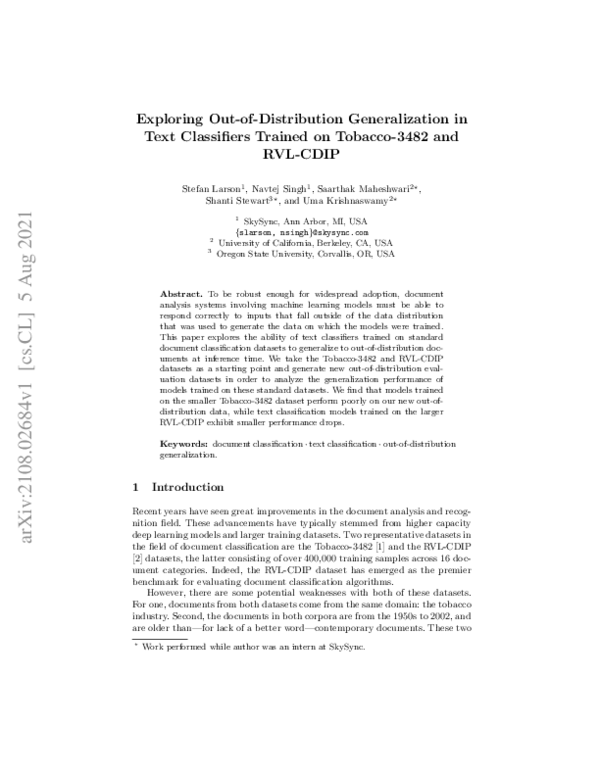 (PDF) Exploring Out-of-Distribution Generalization in Text Classifiers ...