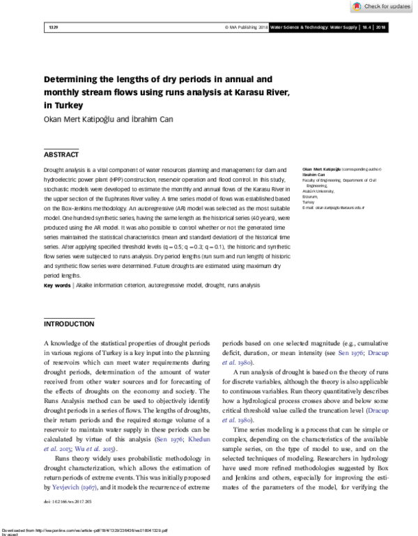 (PDF) Determining the lengths of dry periods in annual and monthly ...