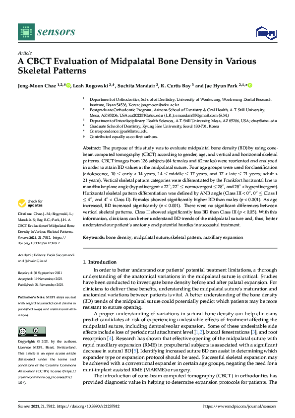 (PDF) A CBCT Evaluation of Midpalatal Bone Density in Various Skeletal ...