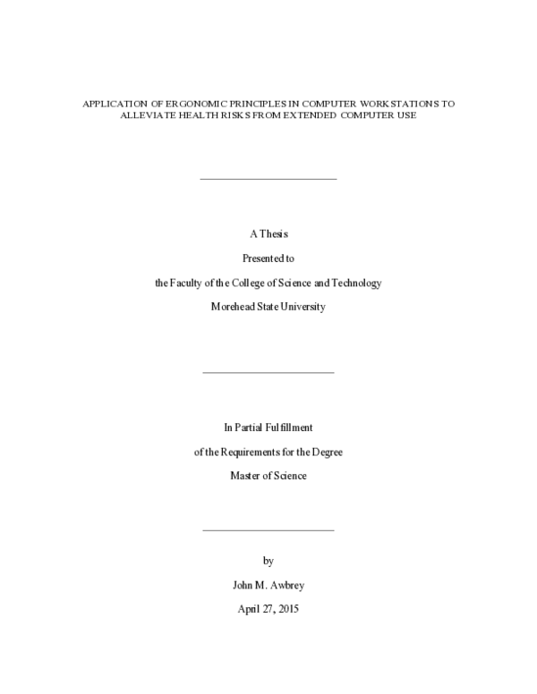 (PDF) Application of Ergonomic Principles in Computer Workstations to ...
