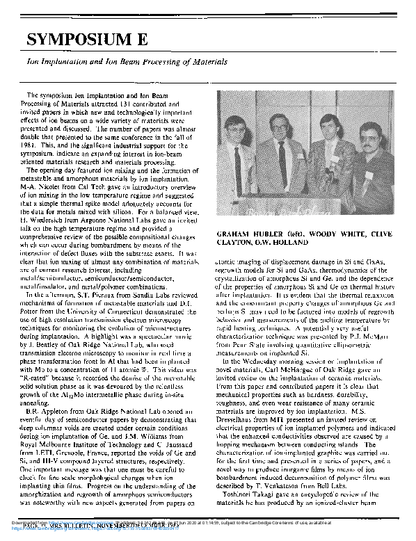 (PDF) Symposium E