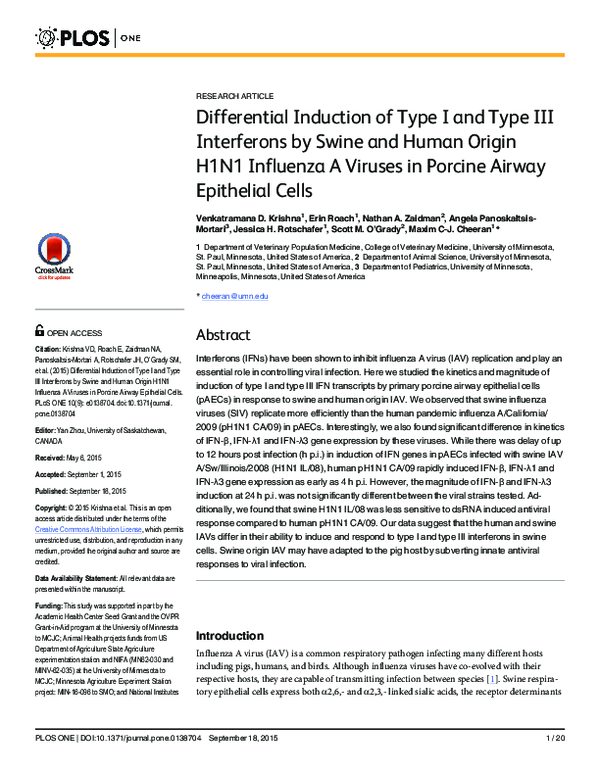 (PDF) Differential Induction of Type I and Type III Interferons by ...