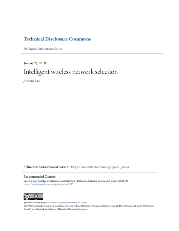 (PDF) Intelligent wireless network selection