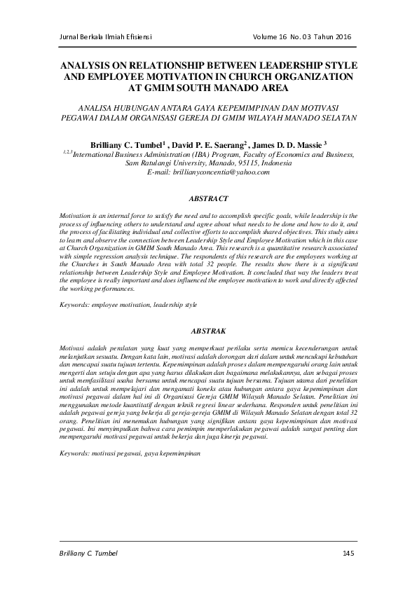 (PDF) Analysis on Relationship Between Leadership Style and Employee ...
