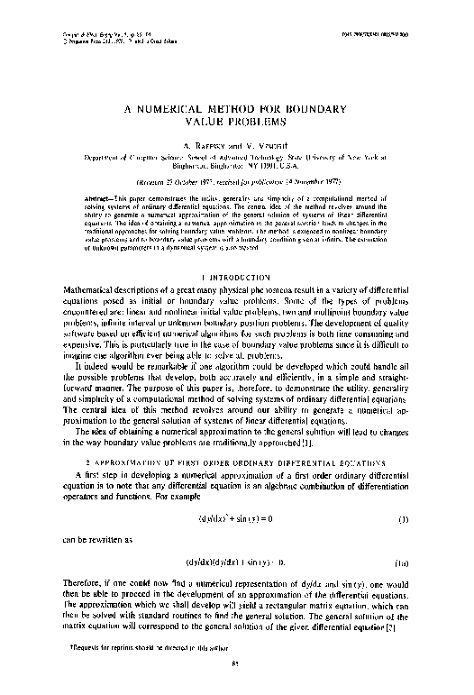 (PDF) A numerical method for boundary value problems