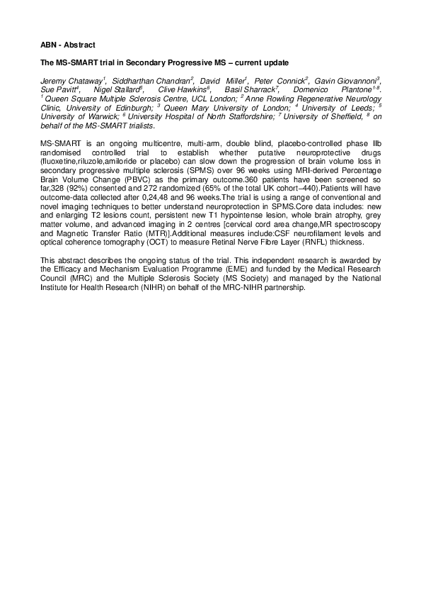 (PDF) The MS-Smart Trial in Secondary Progressive MS – Current Update