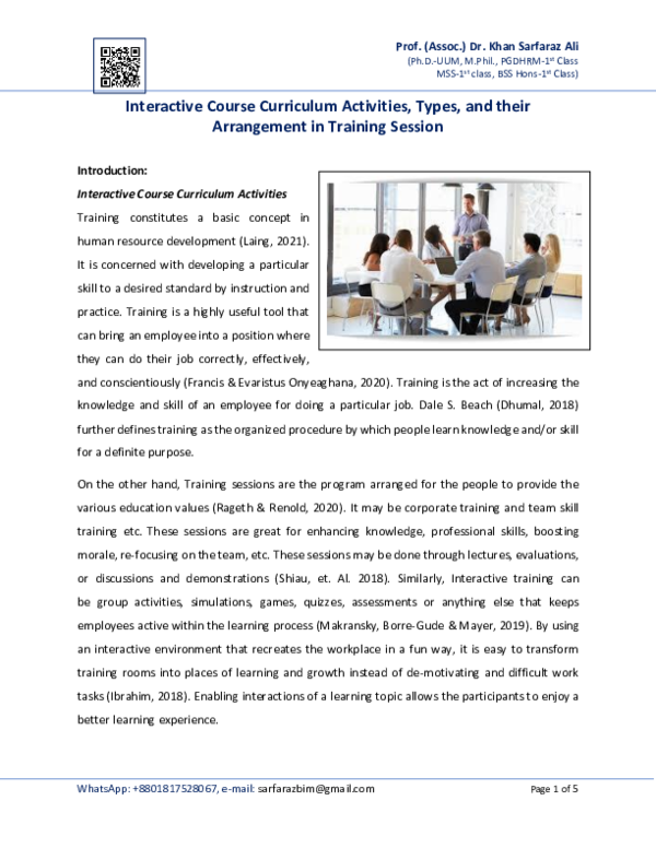 (PDF) Interactive Course Curriculum Activities