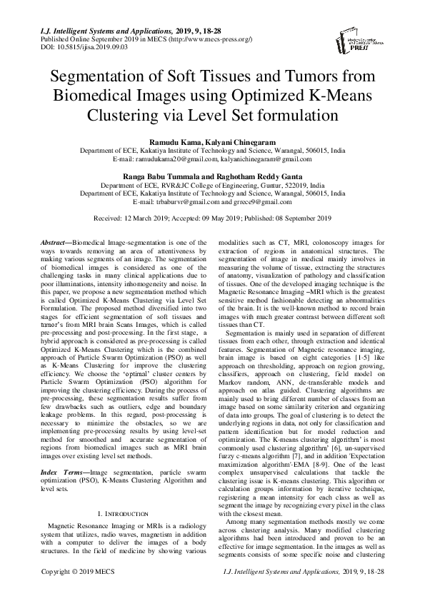 (PDF) Segmentation of Soft Tissues and Tumors from Biomedical Images ...