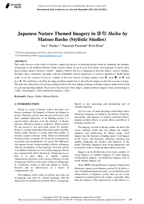 Pdf Japanese Nature Themed Imagery In 俳句 Haiku By Matsuo Basho Pdf Japanese Nature Themed Imagery In 俳句 Haiku By Matsuo Basho