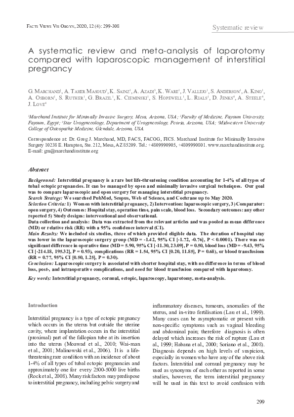 (PDF) A Systematic Review and Meta-analysis of Laparotomy Compared with ...