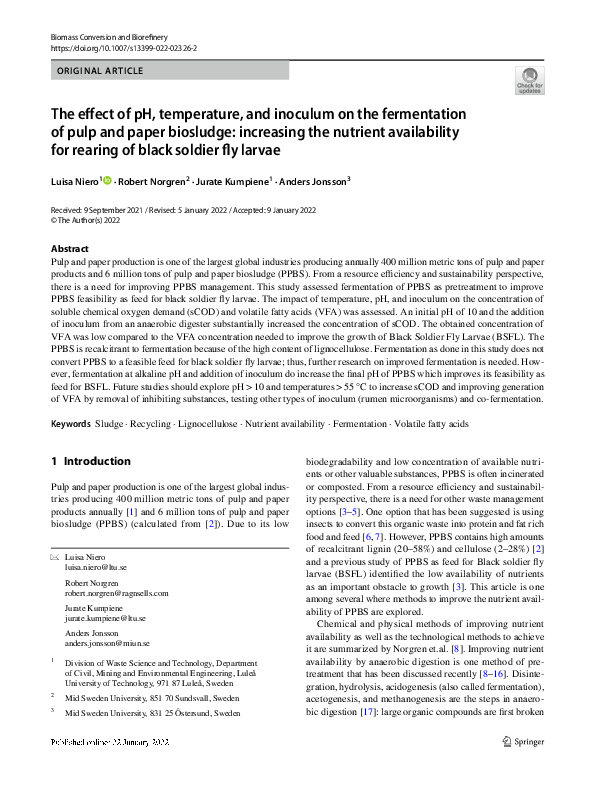 (PDF) The effect of pH, temperature, and inoculum on the fermentation ...