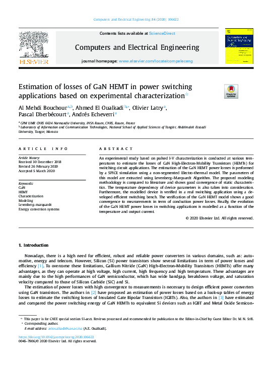 (PDF) Estimation of losses of GaN HEMT in power switching applications ...