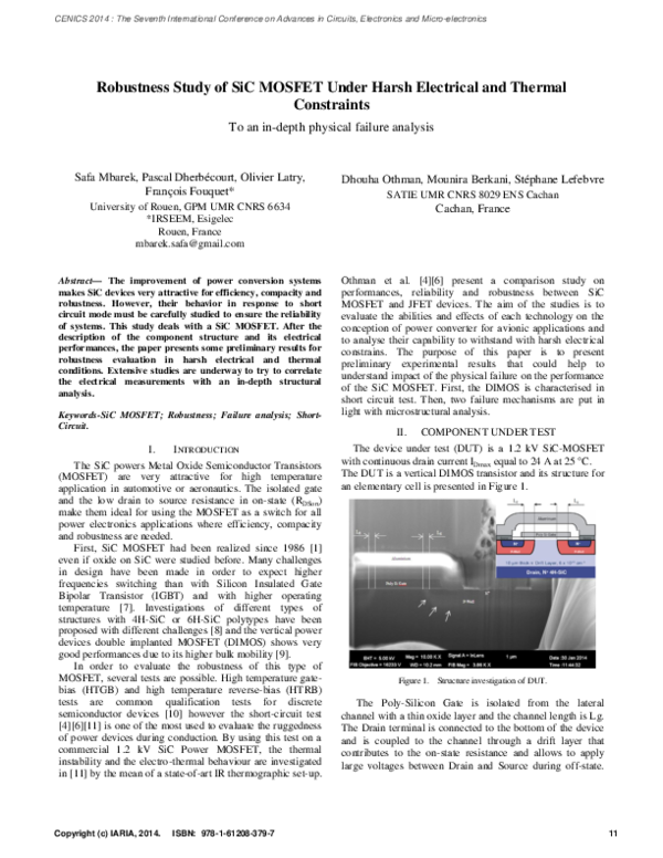 (PDF) Robustness Study of SiC MOSFET Under Harsh Electrical and Thermal ...