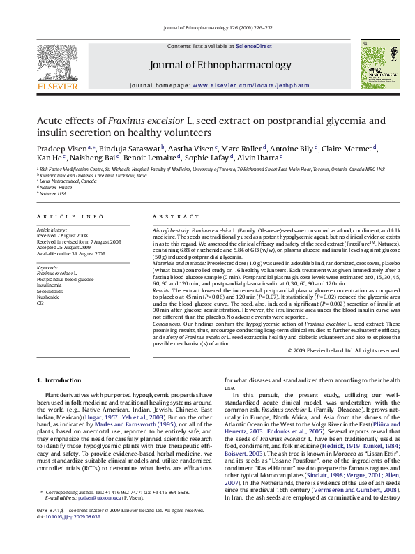(PDF) Acute effects of Fraxinus excelsior L. seed extract on ...