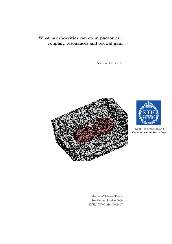 (PDF) What microcavities can do in photonics: coupling resonances and ...