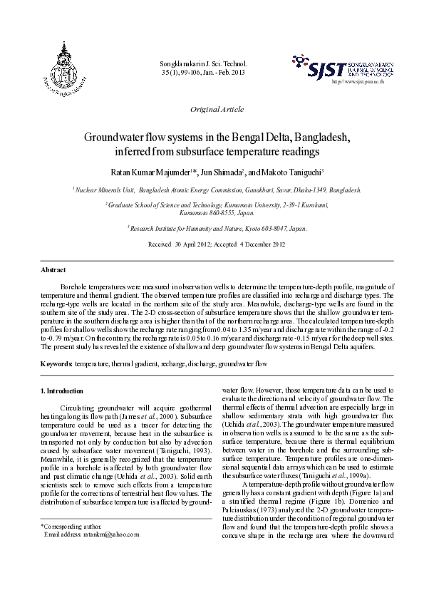 (PDF) Groundwater flow systems in the Bengal Delta, Bangladesh ...