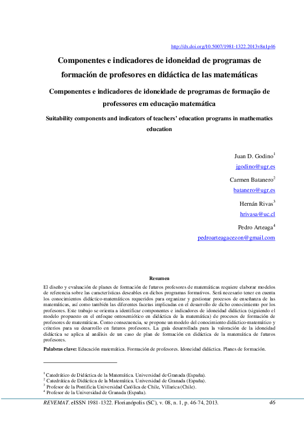 (PDF) Componentes e indicadores de idoneidad de programas de formación ...