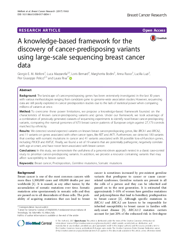 (PDF) A knowledge-based framework for the discovery of cancer ...