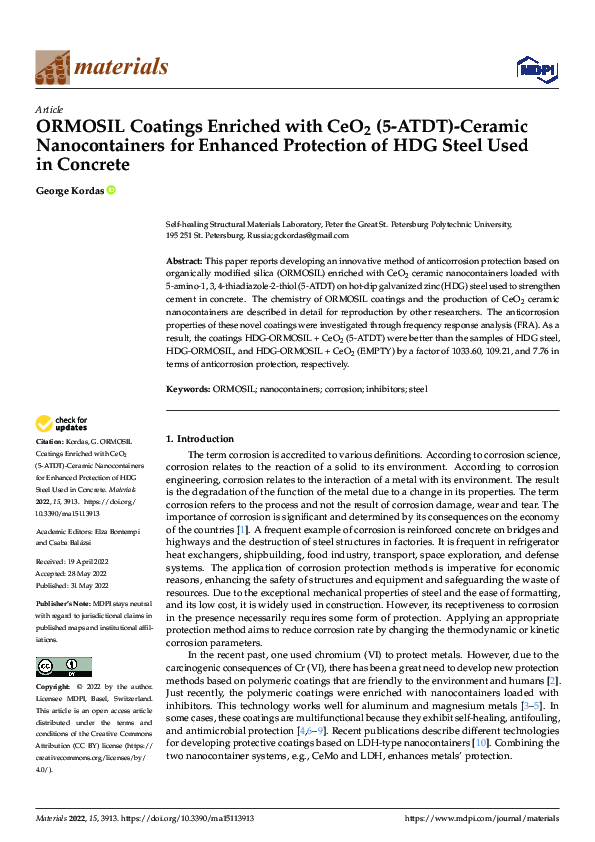 (PDF) ORMOSIL Coatings Enriched with CeO2 (5-ATDT)-Ceramic ...