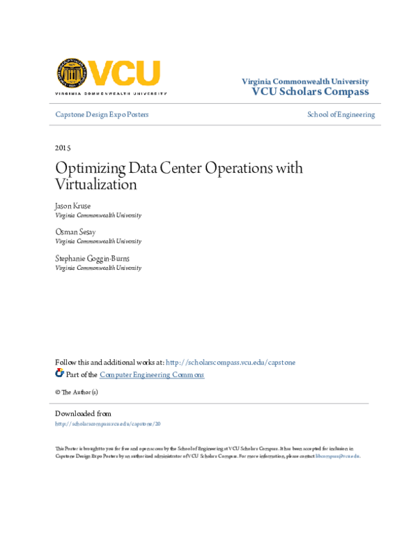 (PDF) Optimizing Data Center Operations with Virtualization