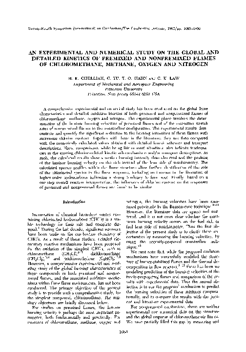 (PDF) An experimental and numerical study on the global and detailed ...