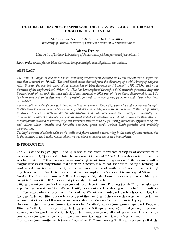 (PDF) Integrated Diagnostic Approach for the Knowledge of the Roman ...