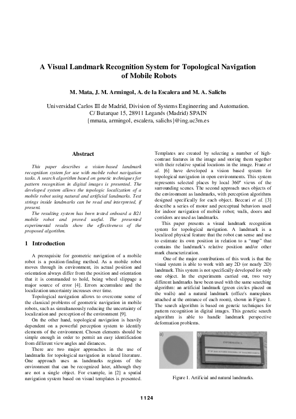 (PDF) A visual landmark recognition system for topological navigation ...