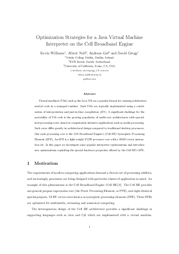 (PDF) Optimization strategies for a java virtual machine interpreter on ...