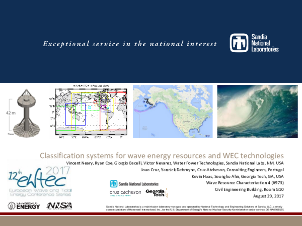 (PDF) Classification systems for wave energy resources and WEC technologies