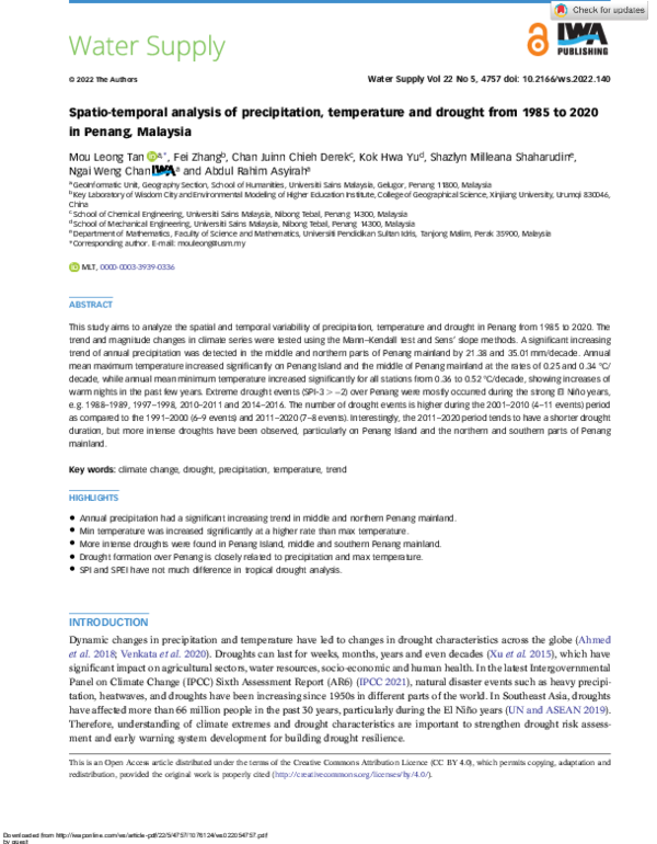 (PDF) Spatio-temporal analysis of precipitation, temperature and ...