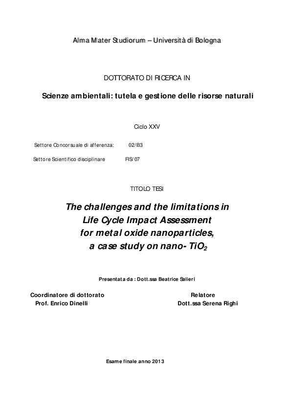 (PDF) The challenges and the limitations in Life Cycle Impact ...