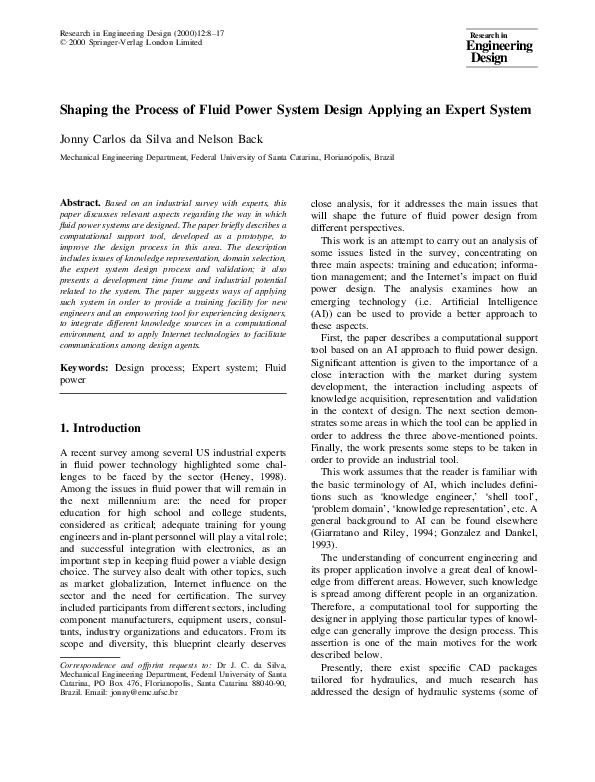 (PDF) Shaping the Process of Fluid Power System Design Applying an
