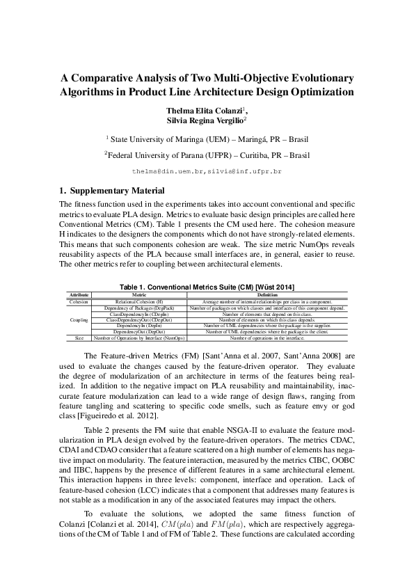 (PDF) A Comparative Analysis of Two Multi-objective Evolutionary ...