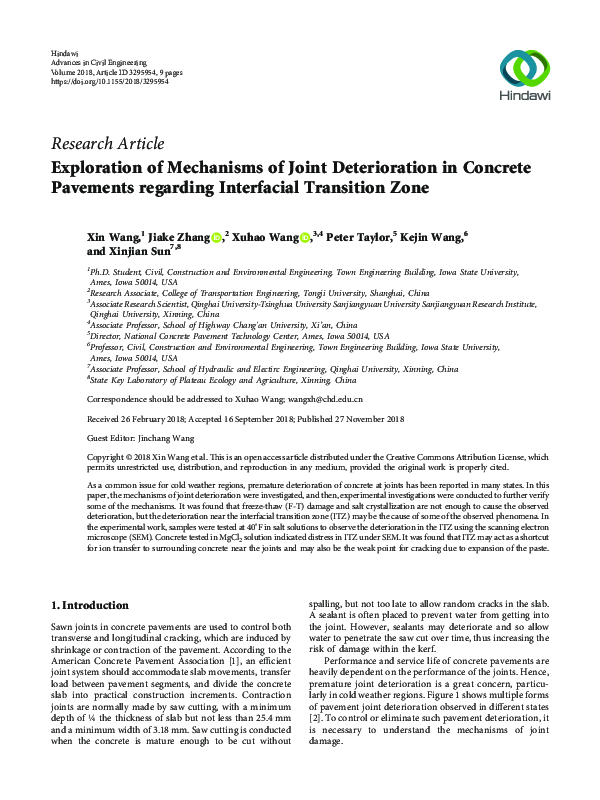 (PDF) Exploration of Mechanisms of Joint Deterioration in Concrete ...