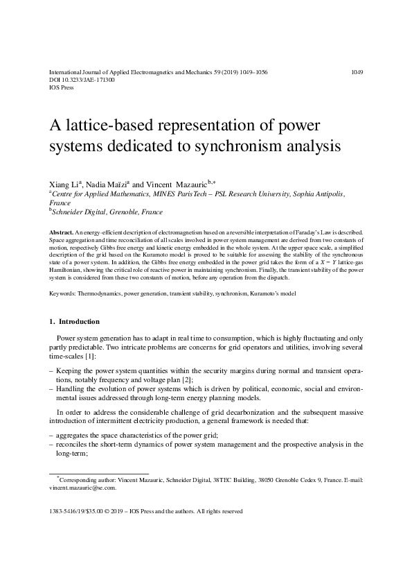 (PDF) A lattice-based representation of power systems dedicated to ...