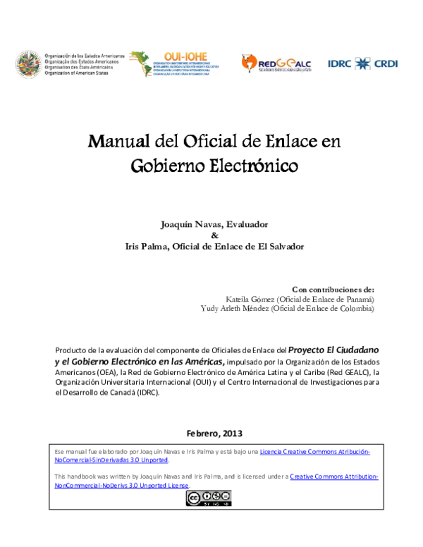 (PDF) Manual del oficial de enlace en gobierno electrónico Joaquin