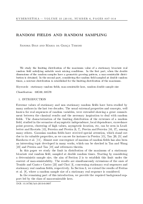 (PDF) Random fields and random sampling