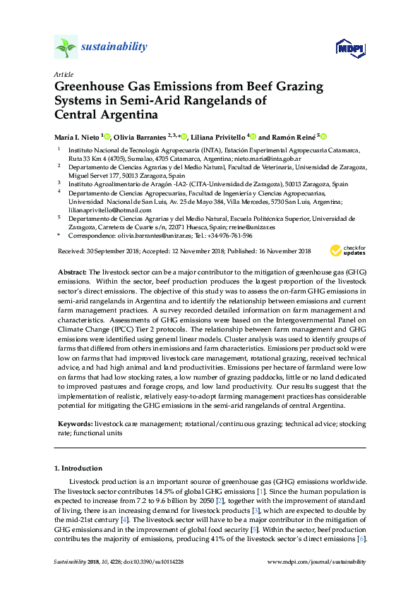 (PDF) Greenhouse Gas Emissions from Beef Grazing Systems in Semi-Arid ...