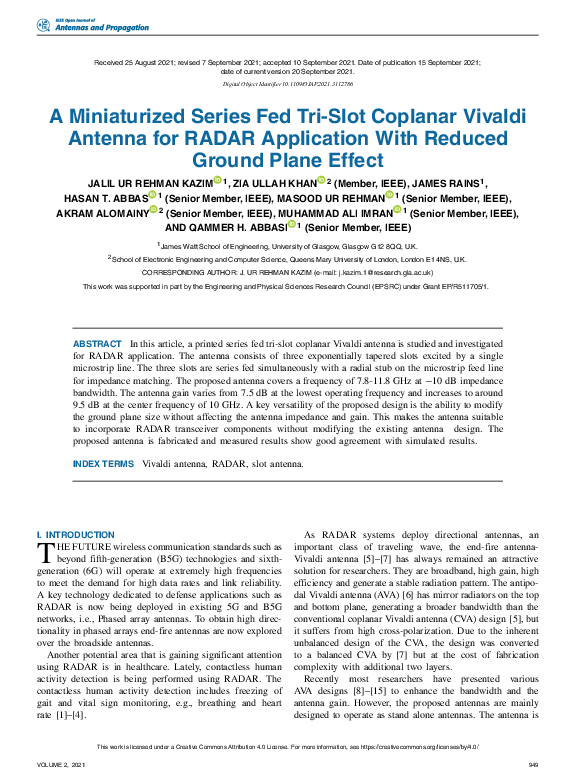 (PDF) A Miniaturized Series Fed TriSlot Coplanar Vivaldi Antenna for