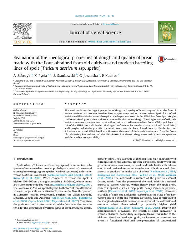 (PDF) Evaluation of the rheological properties of dough and quality of ...