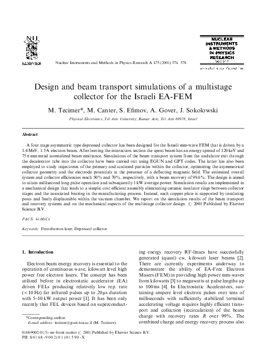 (PDF) Design and beam transport simulations of a multistage collector ...