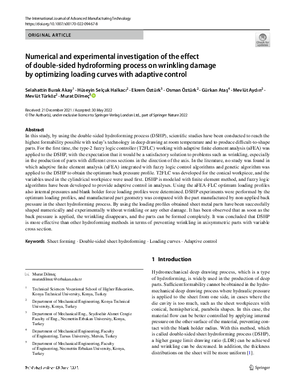 (PDF) Numerical and experimental investigation of the effect of double ...