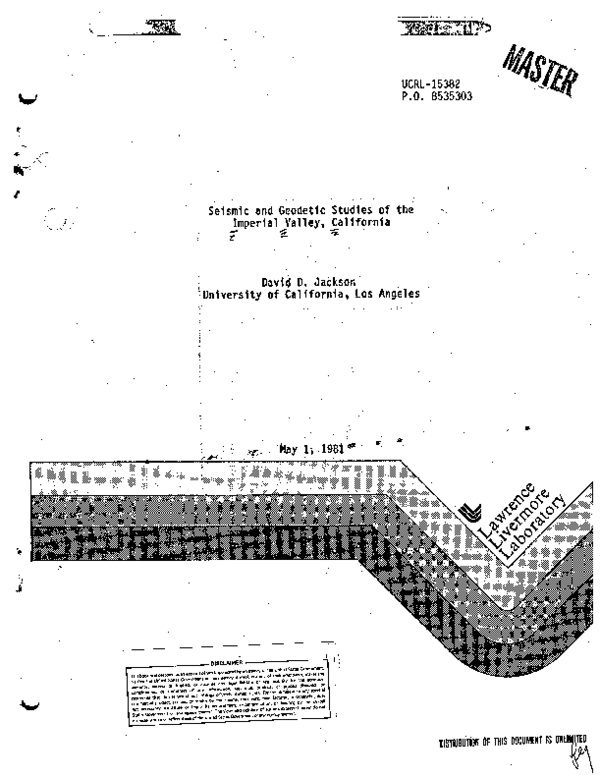 (PDF) Seismic and geodetic studies of the Imperial Valley, California