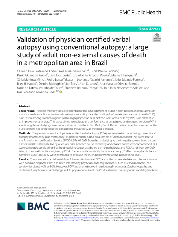 (PDF) Validation of physician certified verbal autopsy using ...